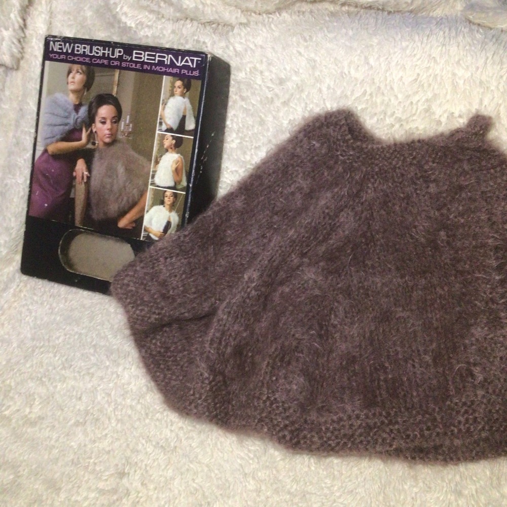 Vintage Bernat mohair cape stole